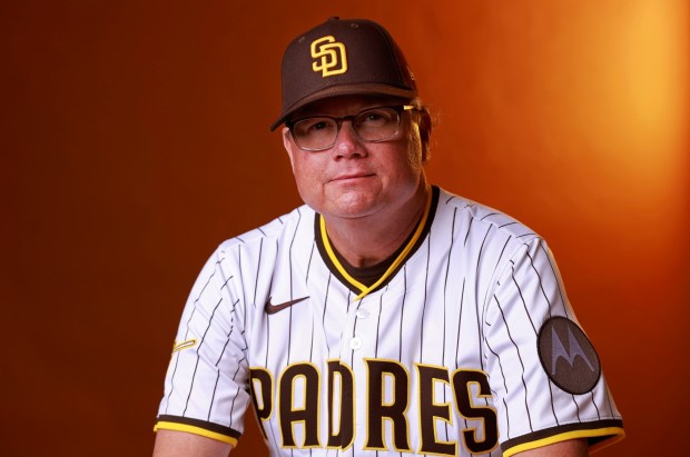 San Diego Padres manager Mike Shildt on Wednesday, Feb. 19, 2025. (K.C. Alfred / The San Diego Union-Tribune)