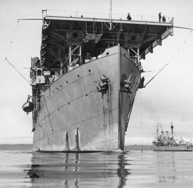 The aircraft carrier USS Langley in 1924. (San Diego History Center)