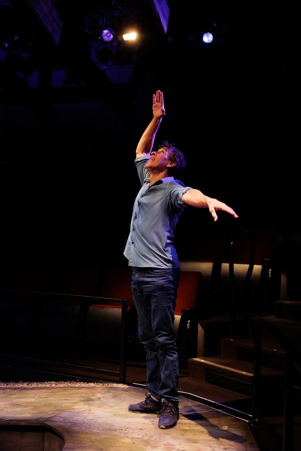 Robert Montano in a scene from his autobiographical solo play "Small" at The Old Globe. (Rich Soublet II)