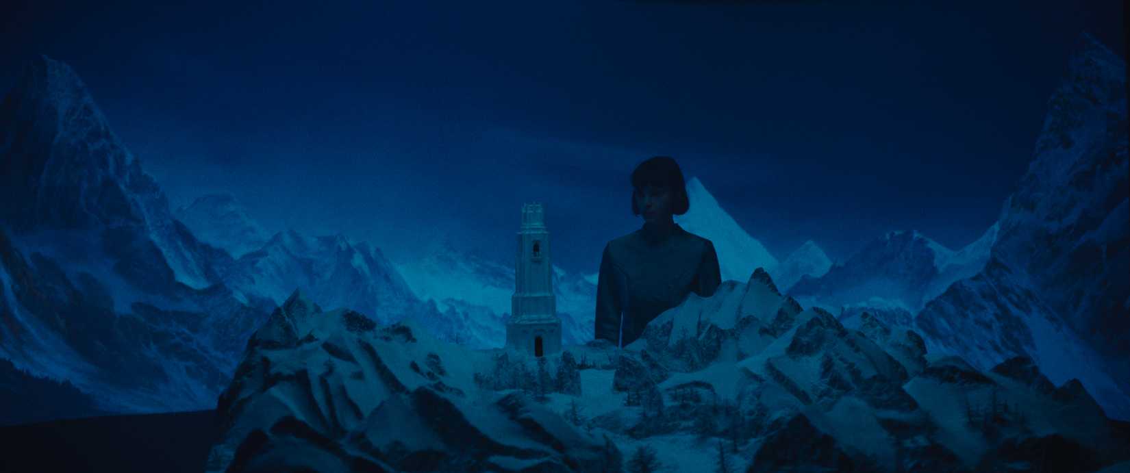 Jeanne walks among the Snow Queen set in Ice Tower