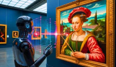 Illustration of AI Analysis Uncovering Details in Raphael's Madonna della Rosa Painting.