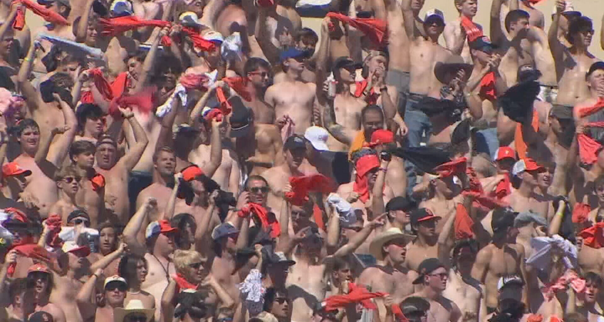 Oklahoma State fans go viral with shirtless support against Houston