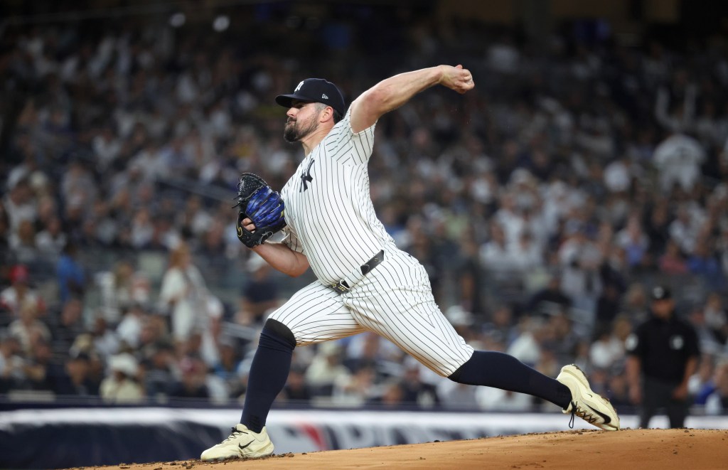 Yankees left-hander Carlos Rodon, seen here during Game 3 of the ALDS, underwent an elbow procedure on Wednesday.