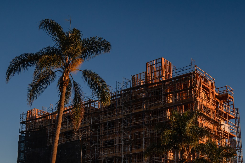 A multifamily housing project in North Park on Nov. 17, 2023.