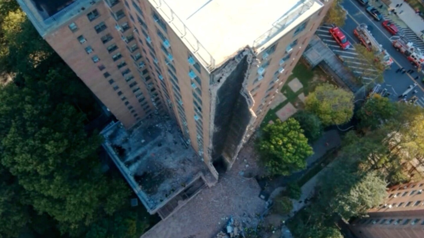 Part of a New York City apartment building collapses, no injuries reported