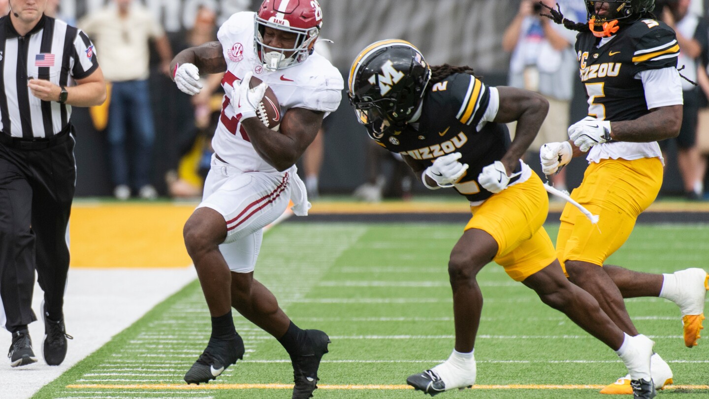AP Top 25 poll preview: Alabama edges Missouri in SEC thriller, Florida State's slump worsens