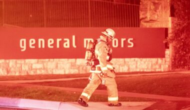 More than 100 firefighters battle hazardous blaze at General Motors design studio in Pasadena