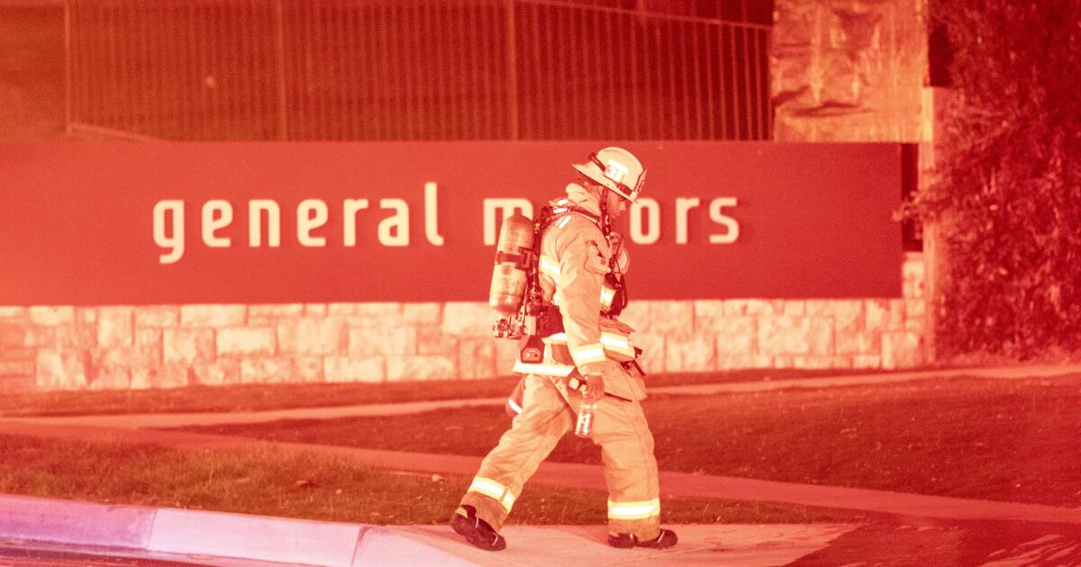 More than 100 firefighters battle hazardous blaze at General Motors design studio in Pasadena