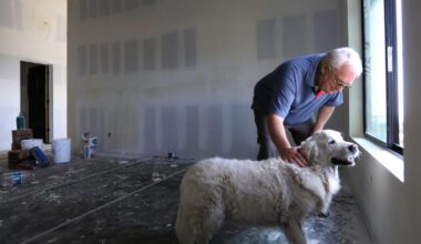 He might be the first one to rebuild a house in Altadena, and he credits his golden retriever