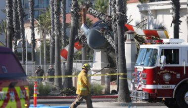 Five hospitalized after helicopter crashes next to Huntington Beach hotel