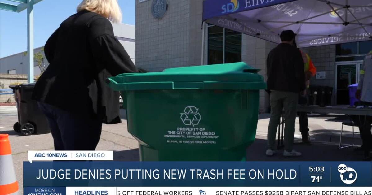 Judge denies request to block San Diego’s new trash fee