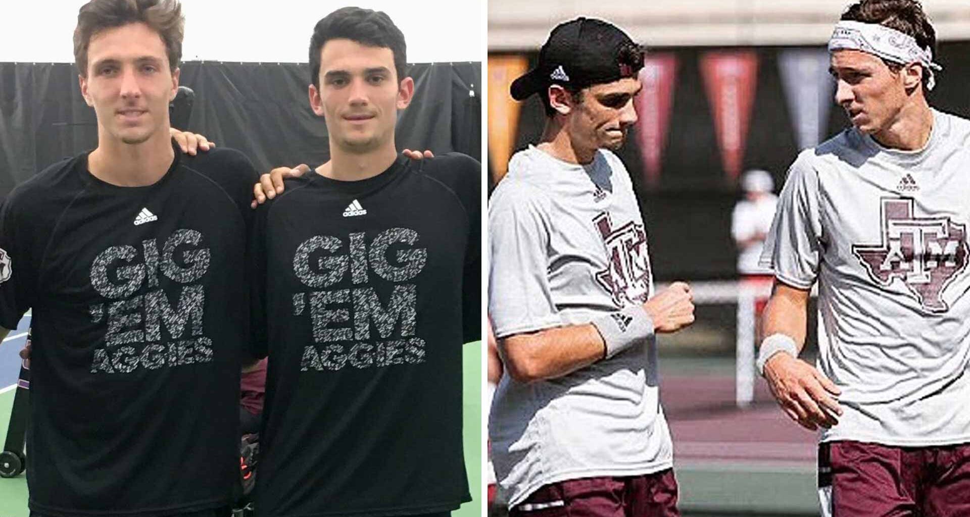 Cousins Arthur Rinderknech and Valentin Vacherot played college tennis together at Texas A&M University.