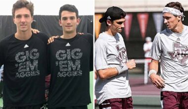 Cousins Arthur Rinderknech and Valentin Vacherot played college tennis together at Texas A&M University.