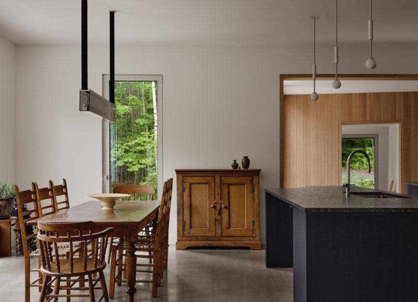 Dining space within the Waterhouse residence
