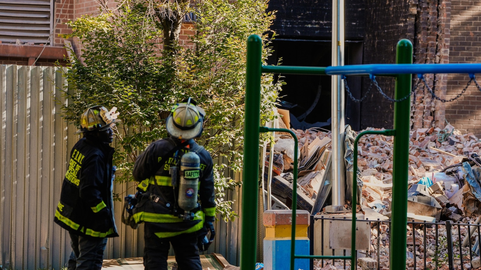 Residents of NYC public housing tower escape unharmed after massive chimney collapses