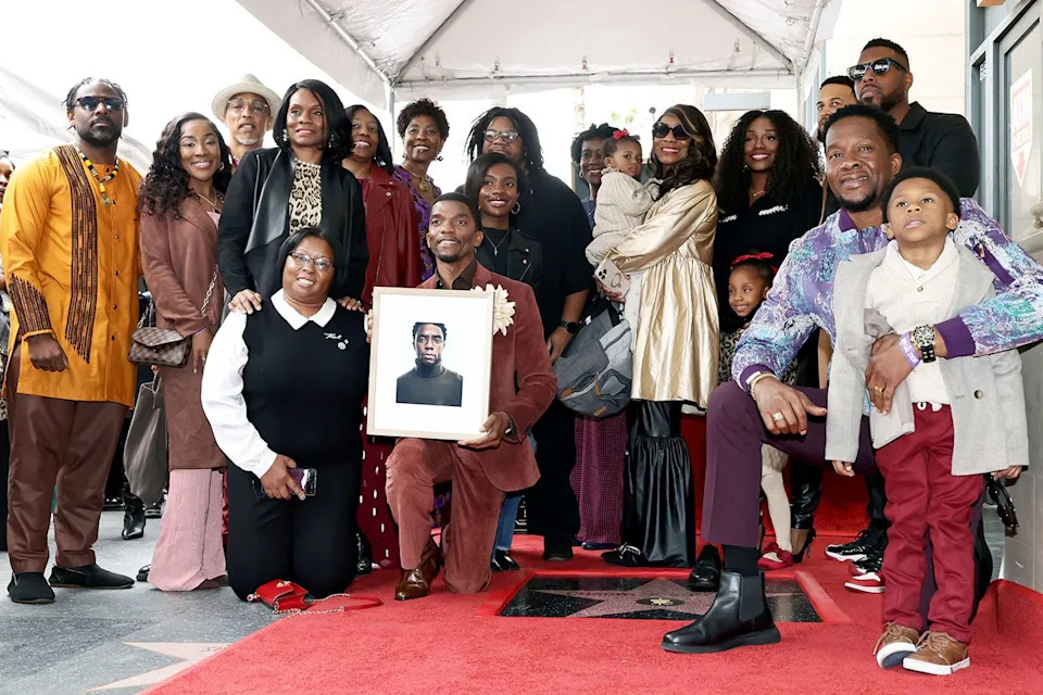 Matt Winkelmeyer/Getty Chadwick Boseman is honored with a posthumous star on the Hollywood Walk of Fame on Nov. 20, 2025