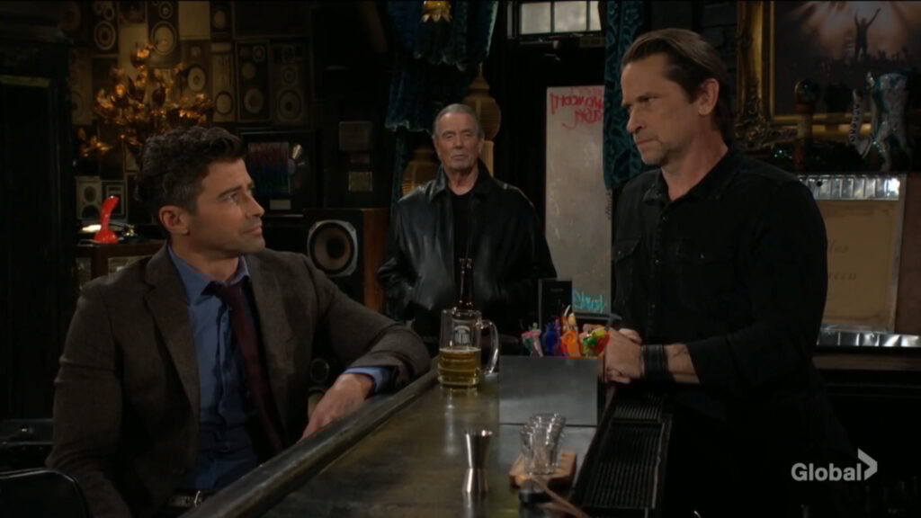 Detective Jack Burrow, Victor Newman, and Matt Clark.