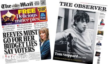 'Reeves must go' and Tom Stoppard tributes
