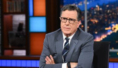 The Late Show with Stephen Colbert during Wednesday’s June 25, 2025 show. Photo: Scott Kowalchyk ©2025 CBS Broadcasting Inc. All Rights Reserved.