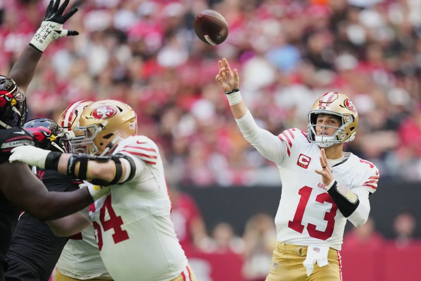 San Francisco 49ers QB Brock Purdy (13) had a solid outing back from injury against the Arizona Cardinals.