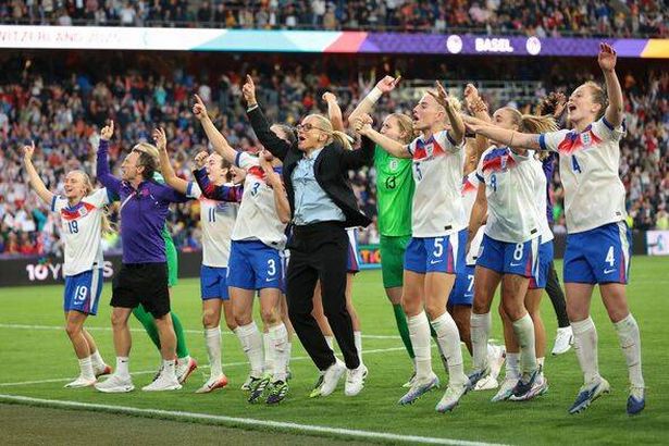 England Women celebrate winning Euro 2025