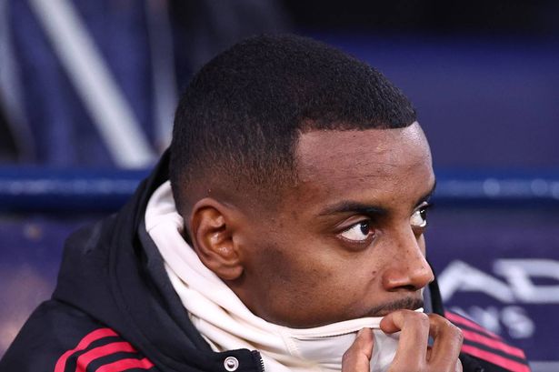 Alexander Isak during the Premier League match between Manchester City and Liverpool at Etihad Stadium. 
