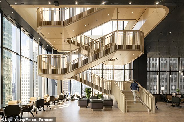 The $3 billion building, home to 10,000 workers, is designed to keep staff within the office