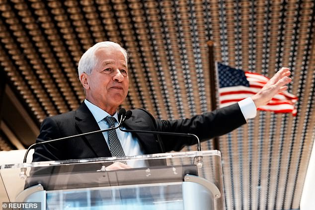 Jamie Dimon, CEO of JPMorgan Chase, is seen at the October 21 opening of his new HQ