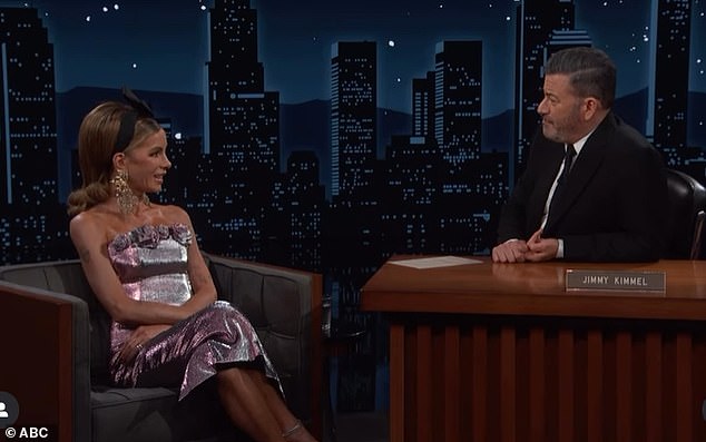 The Serendipity has star has admitted she has been 'paralysed' with grief, but told Kimmel that lighter moments have come from some unexpected places