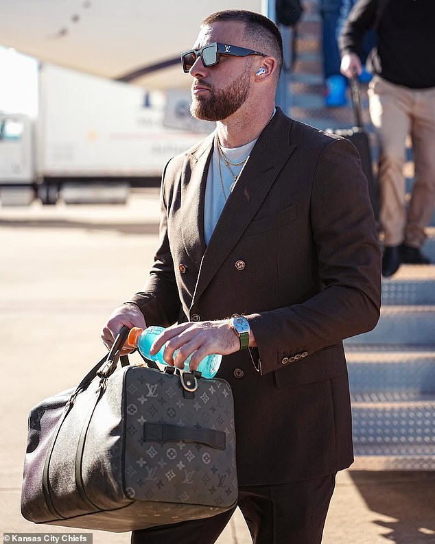 Travis Kelce touched down in Dallas with his Kansas City Chiefs teammates on Wednesday