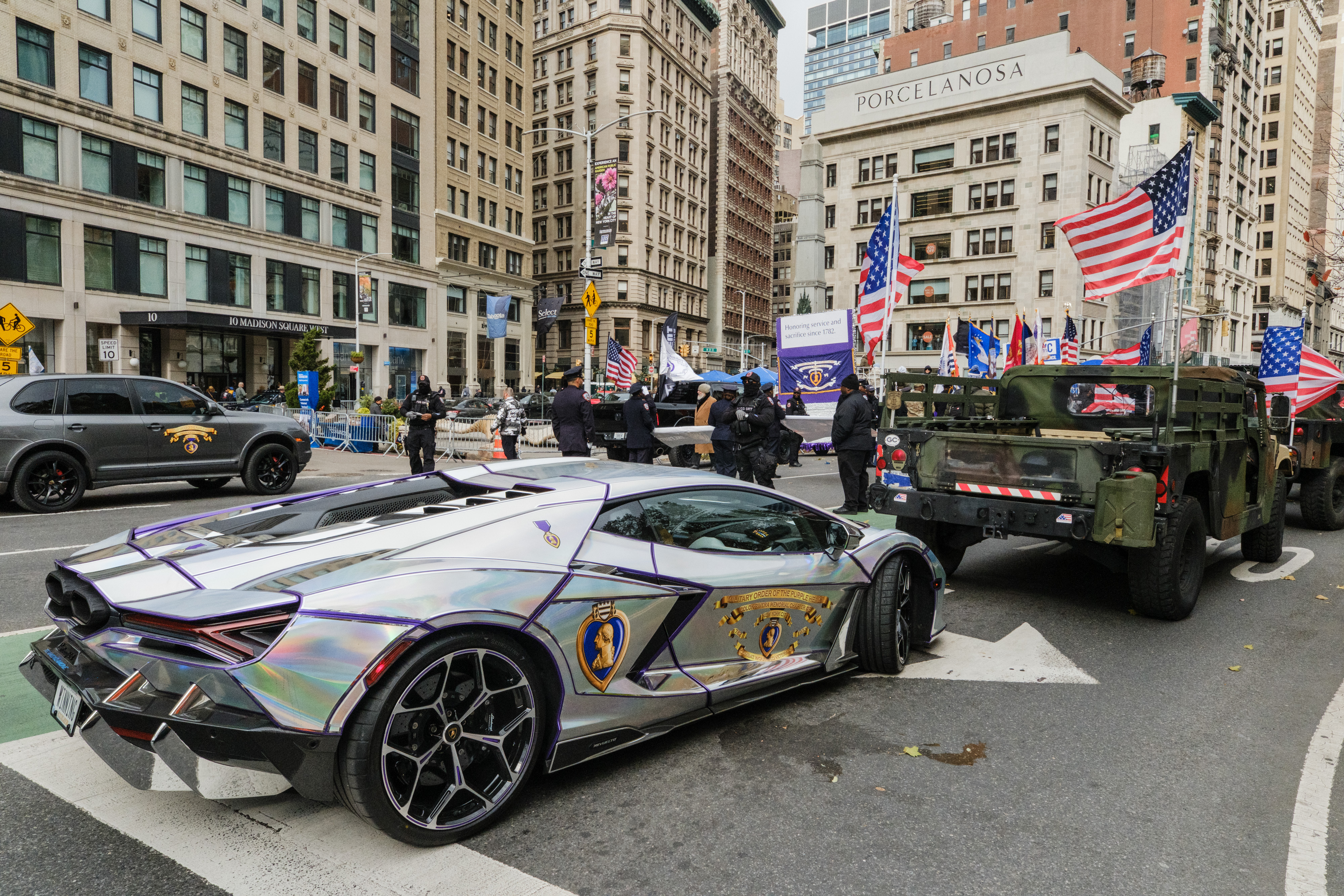 People participate in the 106th annual Veterans Day Parade on November 11, 2025, in New York City. 