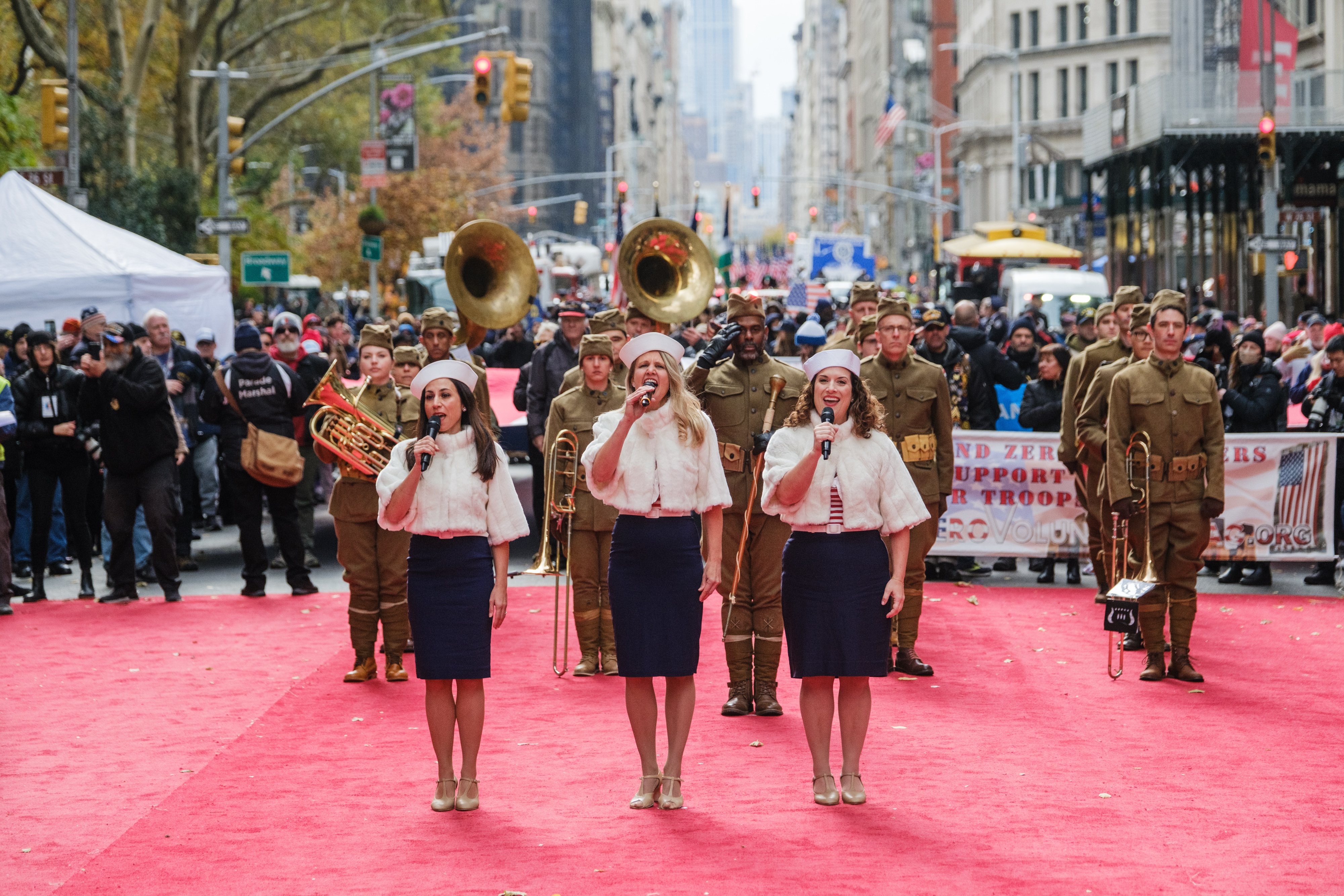 People participate in the 106th annual Veterans Day Parade on November 11, 2025, in New York City. 