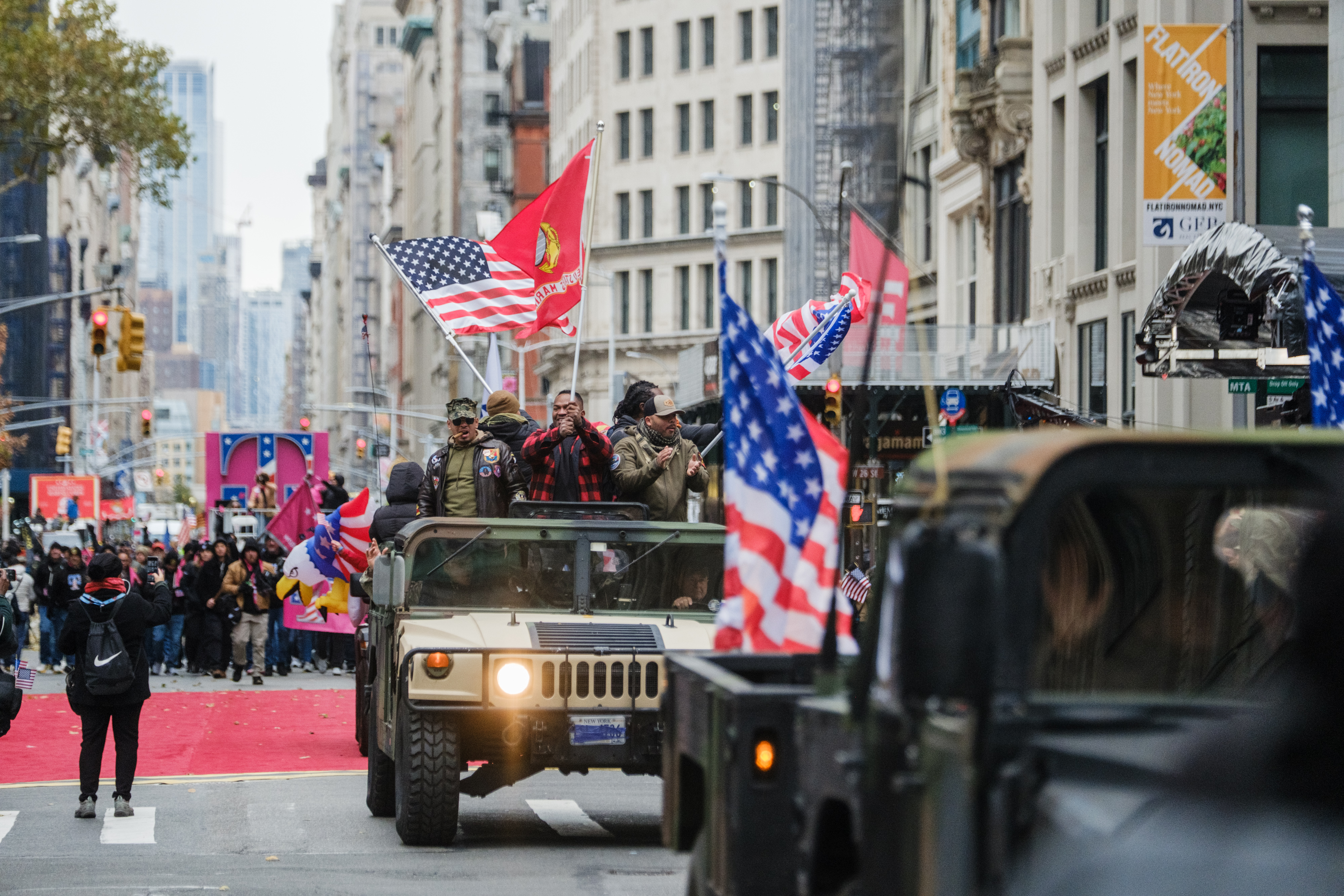 People participate in the 106th annual Veterans Day Parade on November 11, 2025, in New York City. 