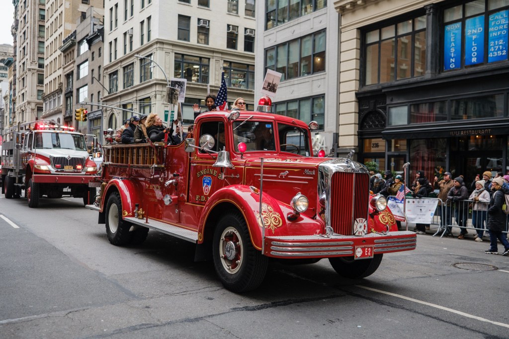 People participate in the 106th annual Veterans Day Parade on November 11, 2025, in New York City. 