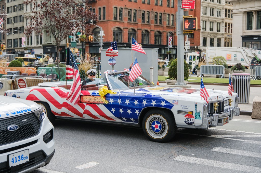 People participate in the 106th annual Veterans Day Parade on November 11, 2025, in New York City. 