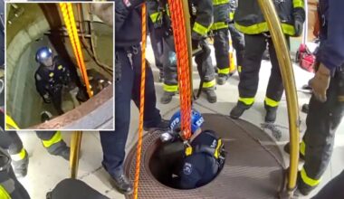 Construction worker rescued after falling down Manhattan manhole