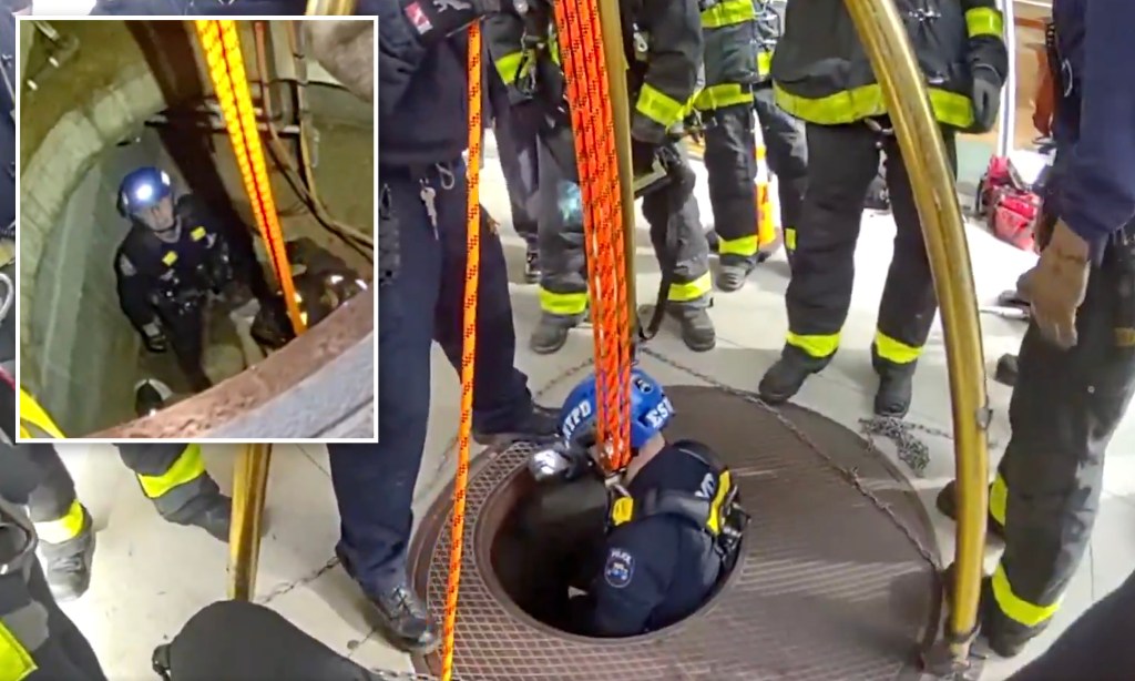 Construction worker rescued after falling down Manhattan manhole