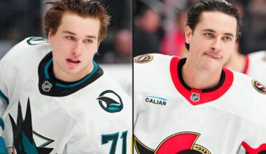 Sharks, Senators ditch helmets for warmups in Vegas. Did they break an NHL rule?