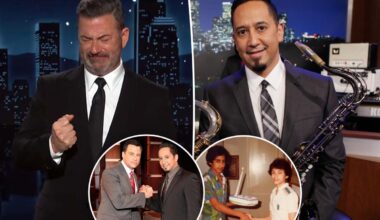 Jimmy Kimmel breaks down in tears paying tribute to childhood friend, bandleader Cleto Escobedo after his death