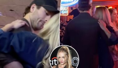Glen Powell cozies up to actress Michelle Randolph on line dancing date night