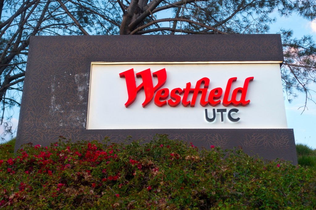 Westfield UTC sign in San Diego, California.