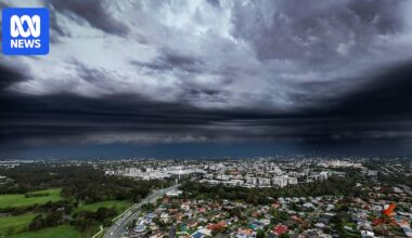 Giant hail hits parts of south-east Queensland as heavy rain and destructive winds move north