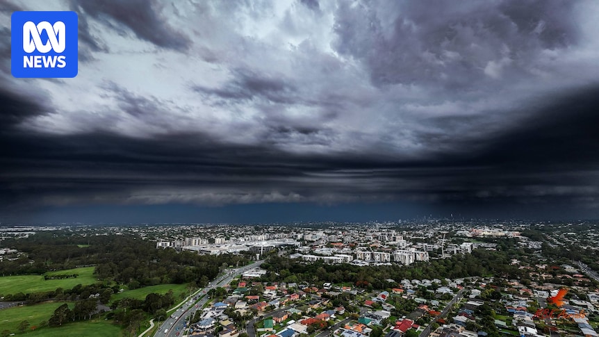 Giant hail hits parts of south-east Queensland as heavy rain and destructive winds move north