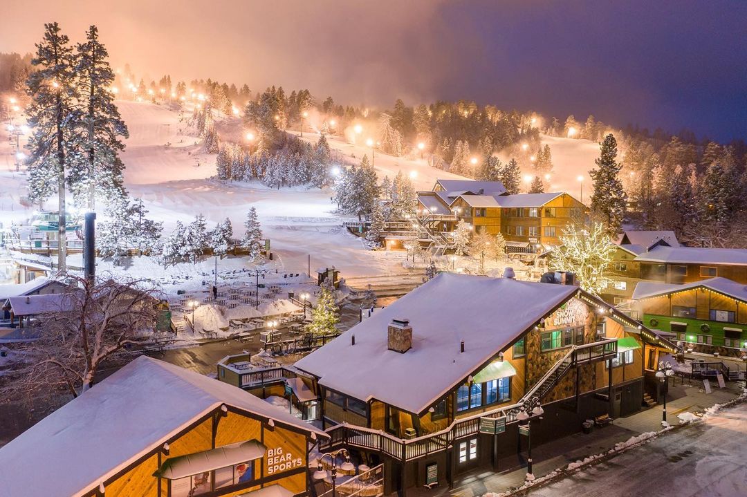 winter things to do Snow-covered Big Bear ski resort near LA