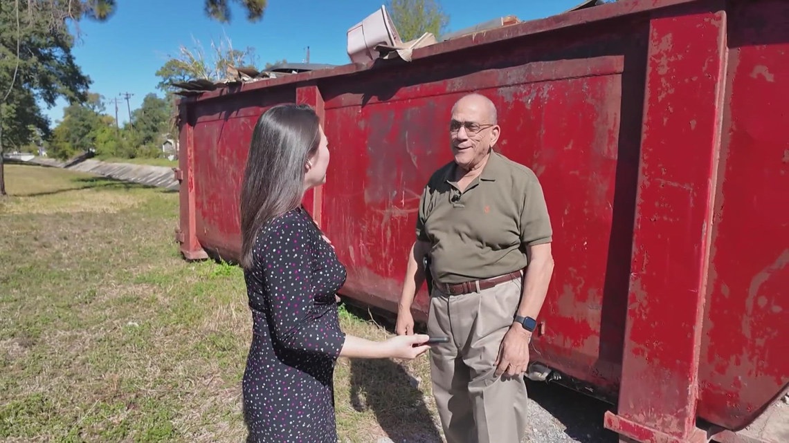 Large dumpster left near NE Houston church months ago and nearby residents want it removed
