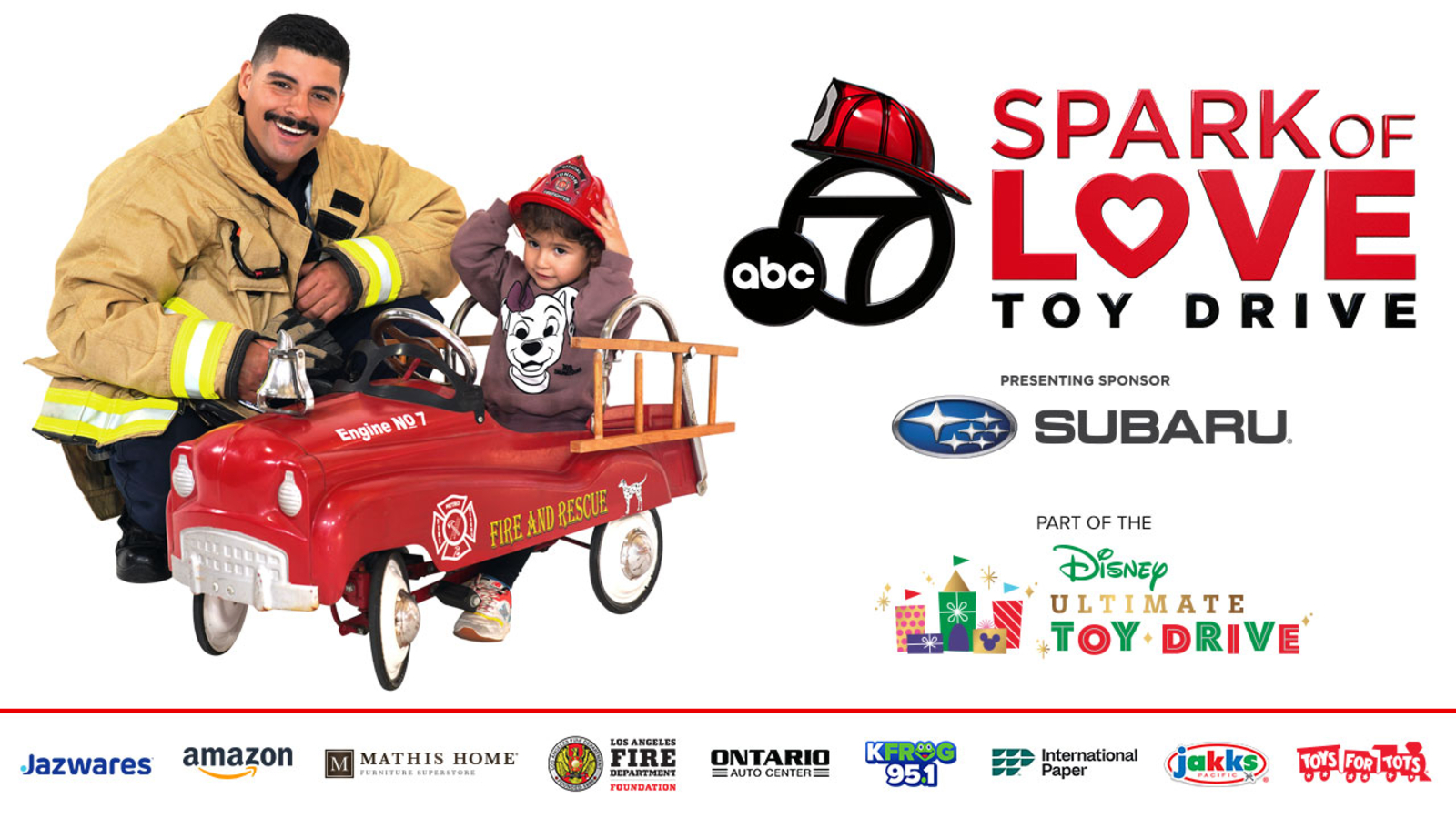 ABC7 Spark of Love Toy Drive 2025 - Help Southern California firefighters bring joy to children in need