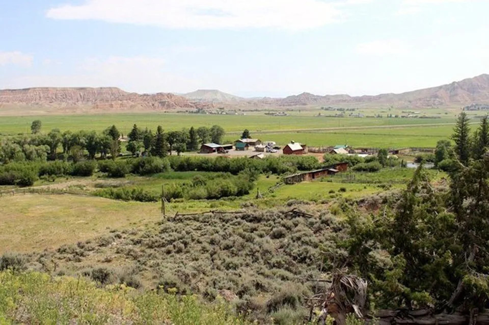 Distant view of Kanye West Wyoming Ranch