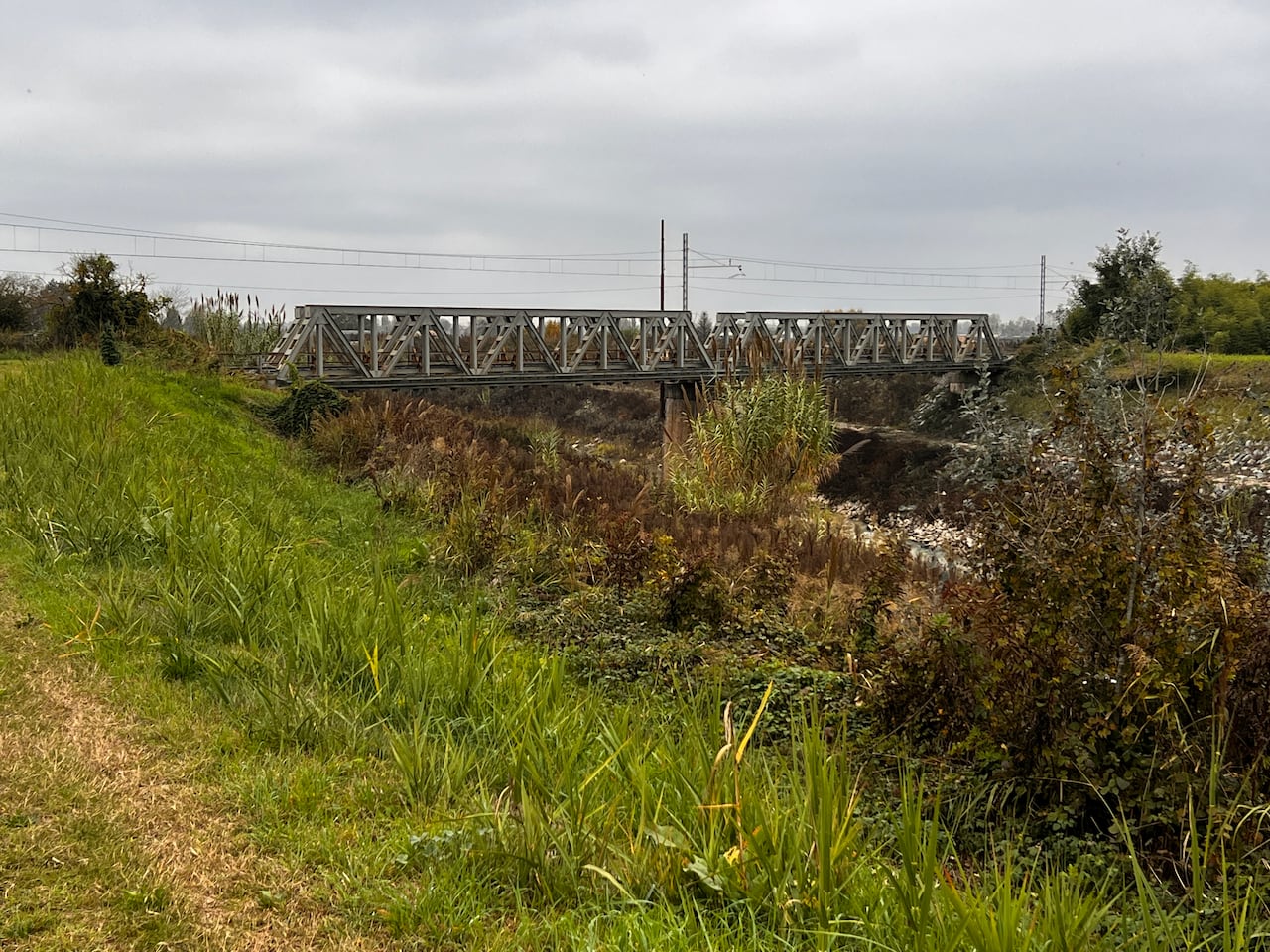 A railway bridge is shown in present-day Italy.