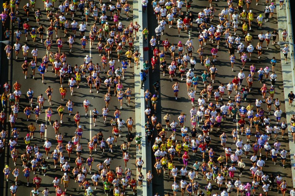 AERIAL RUNNERS NEW YORK CITY MARATHON