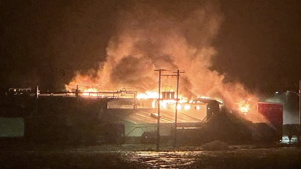 St. Mary's fish plant destroyed by fire as crews face hurricane-force winds